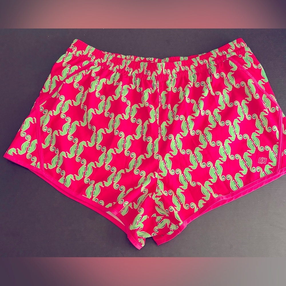 Zelos Bright Pink Shorts with Green Seahorses Women’s Size XL EUC - Picture 6 of 6